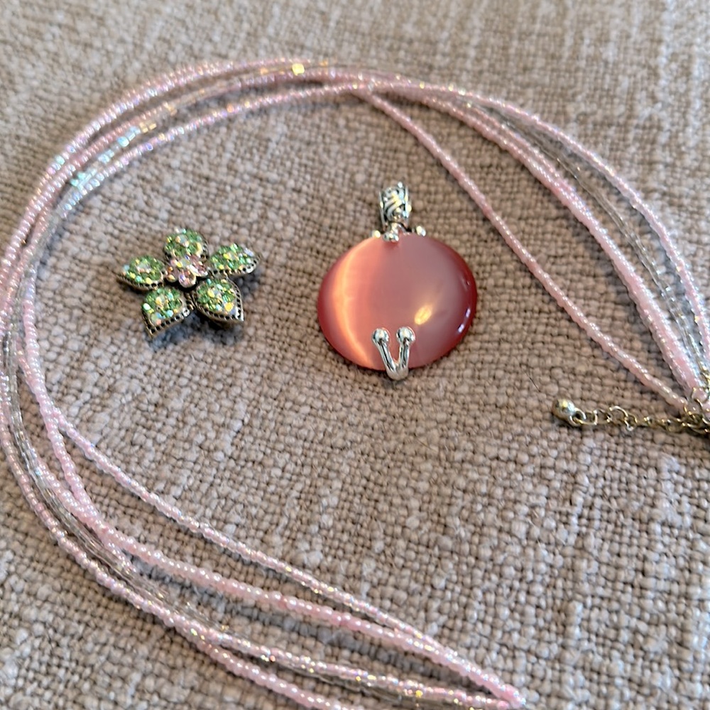 Premier Designs Necklace with 2 Pendants